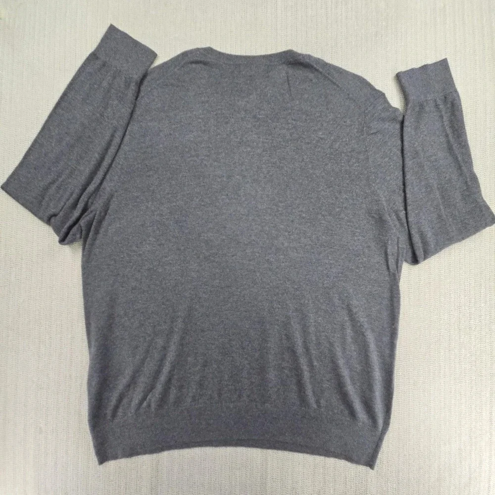 Banana‎ Republic Sweater Mens 2XL Gray V Neck Luxe Knit Pullover Lightweight